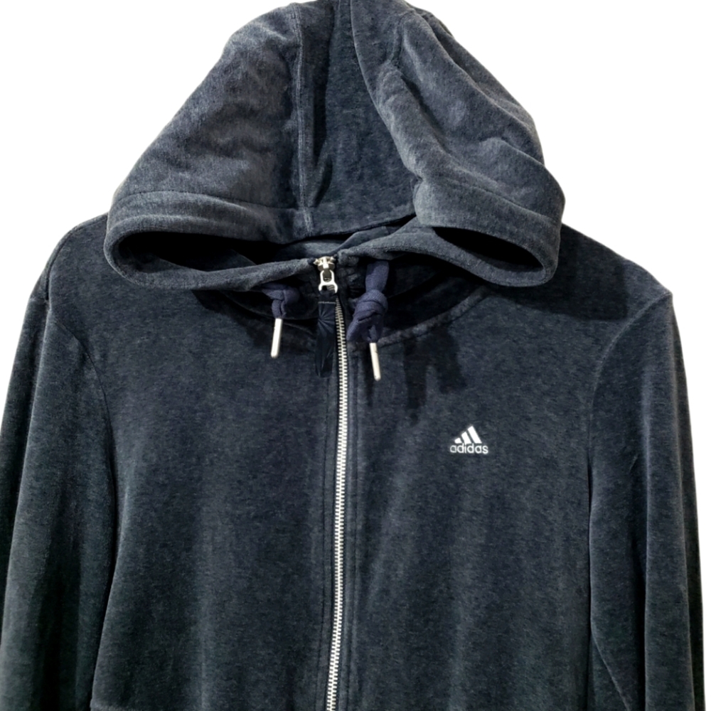Women's Adidas Gray Velvet Sweater sz L